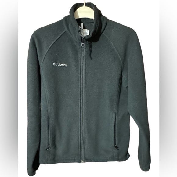 Columbia Women’s Size Medium Black Long Sleeve Zip Up Sportswear Fleece Jacket - Picture 2 of 15